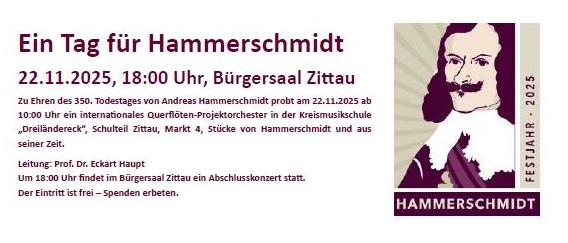 Ein Tag für Hammerschmidt 22.11.2025, 18:00 Uhr, Bürgersaal Zittau